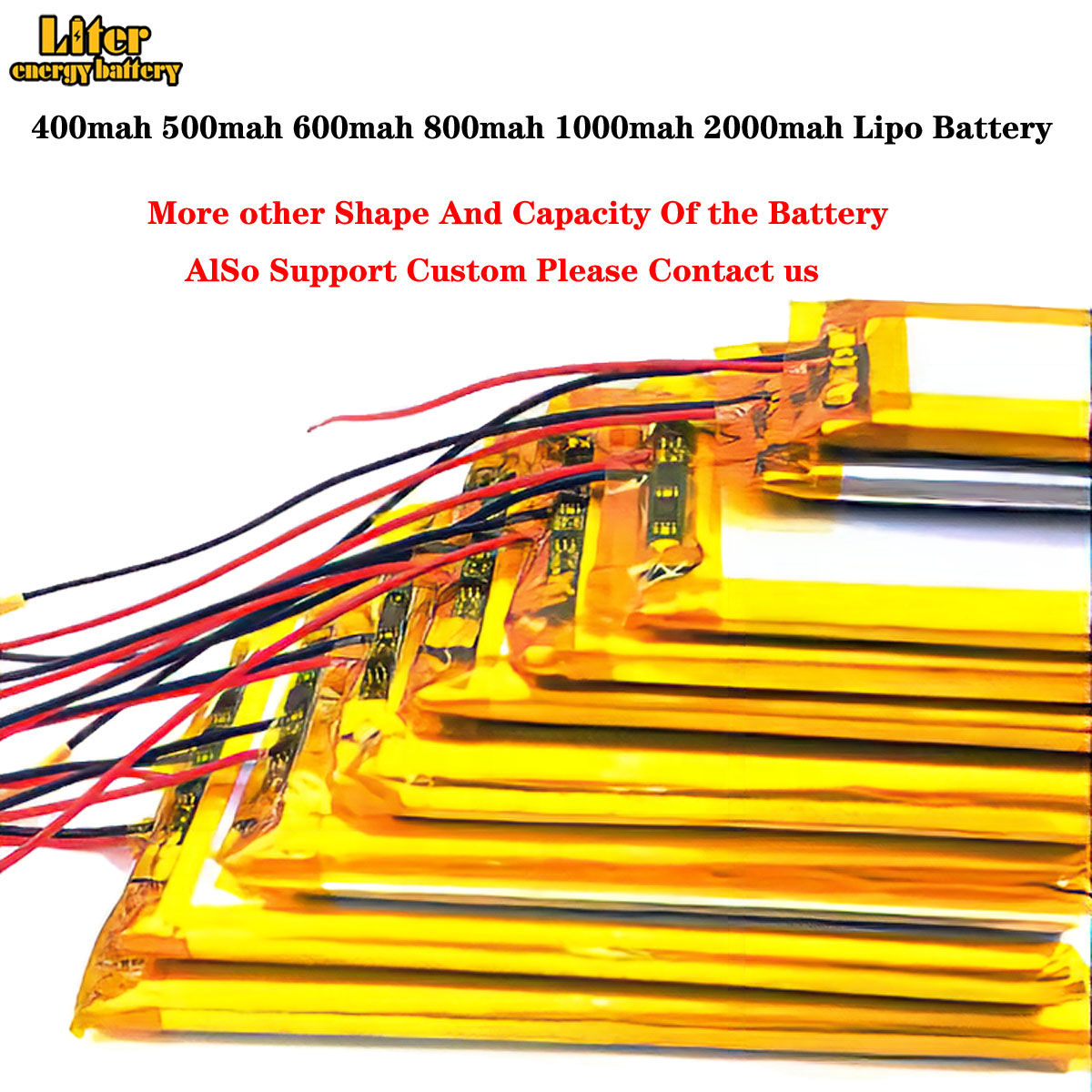 3.7V Li Polymer Battery Thickness From 10.0mm to 14.0mm