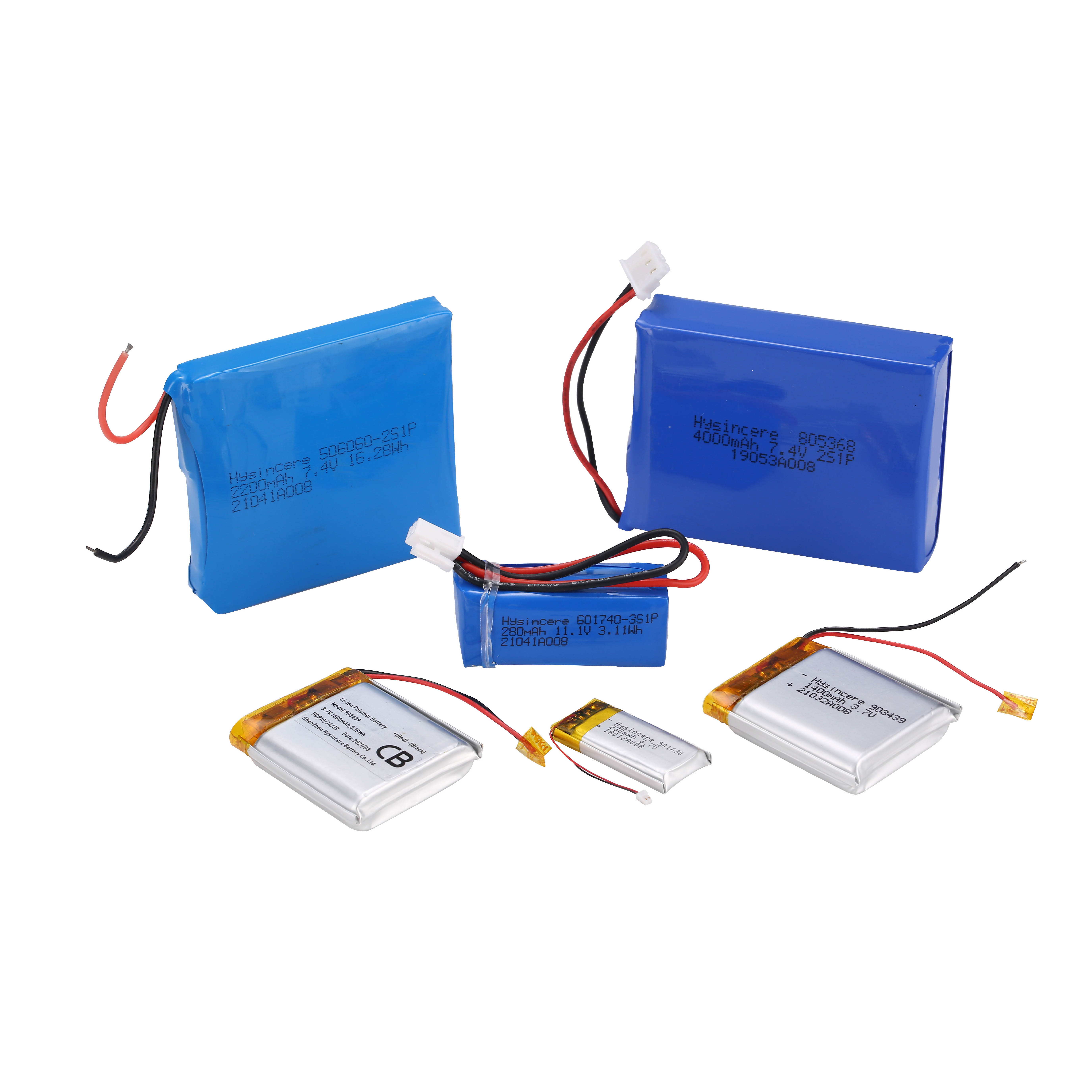 3.7V Li Polymer Battery Thickness From 7.0mm to 7.9mm