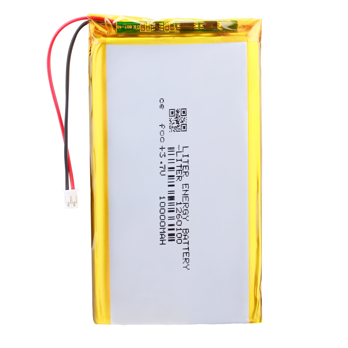 100PCS LITHIUM POLYMER BATTERY LITER 1260100 3.7V 10000MAH WITH PCM & WIRES